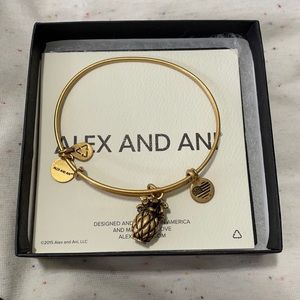 Alex and Ani pineapple charm bangle